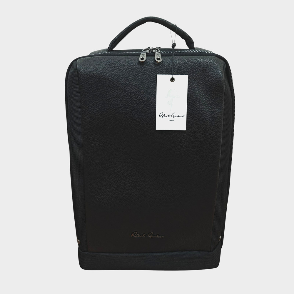 Robert Graham Backpack Solid Black Travel Commuting Padded Laptop Pocket NWT